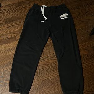 ROOTS MENS SWEATPANTS ORIGINAL FIT BLACK SIZE SMALL